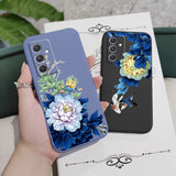 Blue Blossom Floral Samsung Case