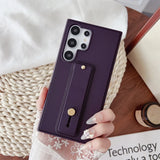Matte Elastic Silicone Wrist Strap Samsung Case