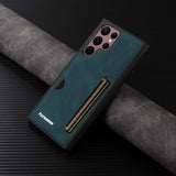 Retro Leather Wallet Samsung Case