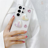 Transparent Laser Love Heart Samsung Cases