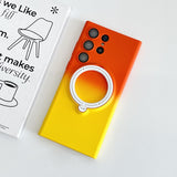 Gradient MagSafe Samsung Cases with Stand Holder - CaseShoppe Samsung S23 / Orange Yellow