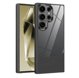 Splicing Leather Texture Clear Samsung Ultra cases