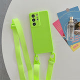 Shockproof Crossbody Lanyard Samsung Cases - CaseShoppe Samsung S23 Ultra / Fluorescent Green