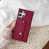 Matte Elastic Silicone Wrist Strap Samsung Case