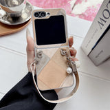 Stitching Leather Bracelet Samsung Galaxy Z Fold Case