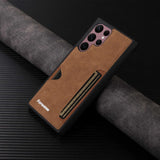 Retro Leather Wallet Samsung Case