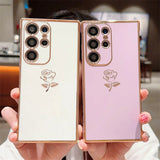 Plating Rose Flowers Border Samsung Case