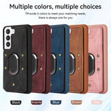 Ring Bracket Samsung Galaxy Leather Wallet Case - CaseShoppe