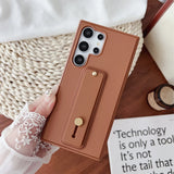 Matte Elastic Silicone Wrist Strap Samsung Case