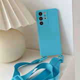 Shockproof Crossbody Lanyard Samsung Cases - CaseShoppe Samsung S23 Ultra / Cyan Blue