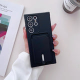 Liquid Silicone Samsung Galaxy Cases with Wallet - CaseShoppe For Samsung S23 Ultra / Black