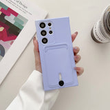 Liquid Silicone Samsung Galaxy Cases with Wallet - CaseShoppe For Samsung S23 Ultra / Purple