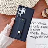 Matte Elastic Silicone Wrist Strap Samsung Case
