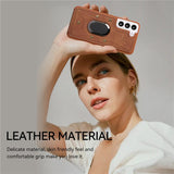 Ring Bracket Samsung Galaxy Leather Wallet Case - CaseShoppe