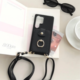 Crossbody Lanyard Ring Card Slots Samsung Galaxy Case