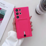 Liquid Silicone Samsung Galaxy Cases with Wallet - CaseShoppe For Samsung S23 Ultra / Rose Red