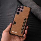 Retro Leather Wallet Samsung Case