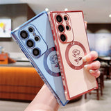 Modern Plating Flower For Magsafe Samsung Case