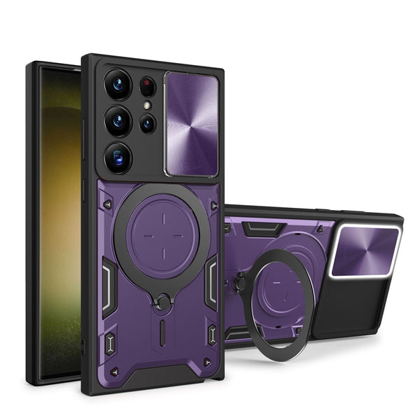 Shockproof Magnetic Samsung Cases with Stand Holder - CaseShoppe Samsung S23 Ultra / Purple