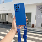 Shockproof Crossbody Lanyard Samsung Cases - CaseShoppe Samsung S23 Ultra / Navy Blue