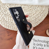 Matte Elastic Silicone Wrist Strap Samsung Case