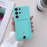 Liquid Silicone Samsung Galaxy Cases with Wallet - CaseShoppe For Samsung S23 Ultra / Sky Blue