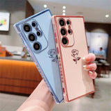 Plating Rose Flowers Border Samsung Case