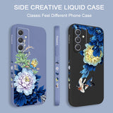 Blue Blossom Floral Samsung Case