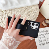 Matte Elastic Silicone Wrist Strap Samsung Case