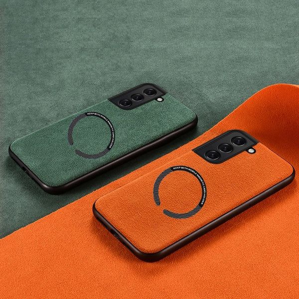 Luxury Leather Wireless Charging Samsung Cases - CaseShoppe