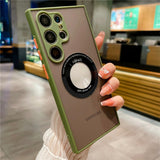 Luxury MagSafe Transparent Matte Samsung S23 Cases - CaseShoppe Samsung S23 Ultra / Army Green