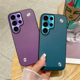 Vintage Leather Plating Samsung Cases