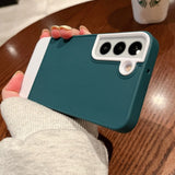 Luxury Shockproof Samsung Cases - CaseShoppe Samsung S22 / Dark Green White