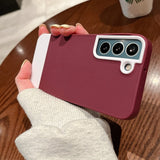 Luxury Shockproof Samsung Cases - CaseShoppe Samsung S22 / Wine Red White