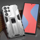 Sturdy Armor Samsung Case - CaseShoppe Samsung Galaxy S22 Ultra / Silver