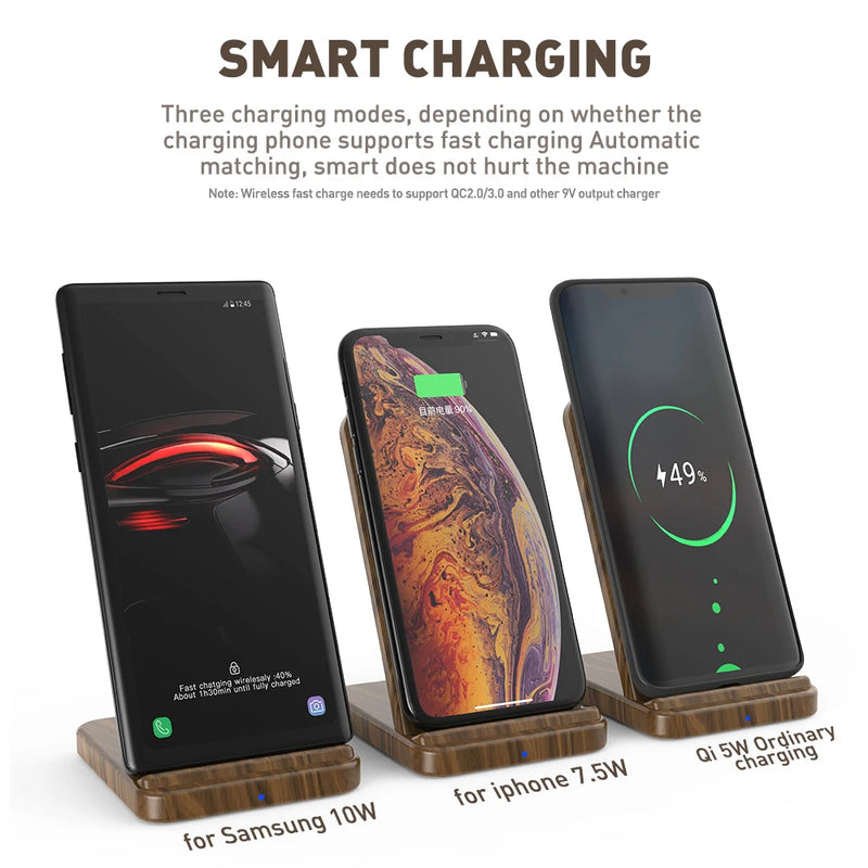 Wooden Wireless Charger for  Samsung S24 S23 S22