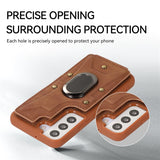 Ring Bracket Samsung Galaxy Leather Wallet Case - CaseShoppe