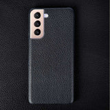 Litchi Texture Samsung Galaxy Cases - CaseShoppe For Samsung S23 Ultra / black