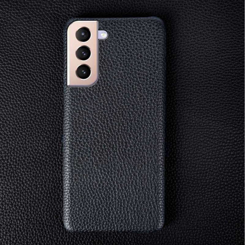Litchi Texture Samsung Galaxy Cases - CaseShoppe For Samsung S21 / black