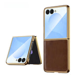 Luxury Leather Plating Samsung Galaxy Z Flip Cases