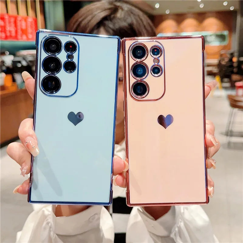 Heart Plating Samsung Case