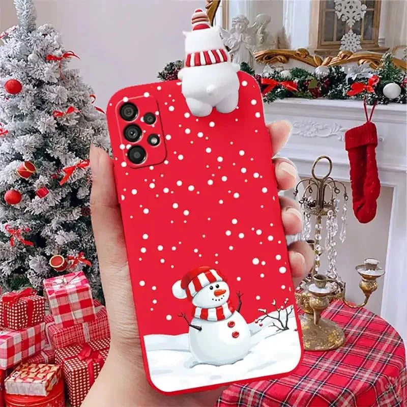 Christmas 3D Bear Santa Reindeer Samsung Galaxy Cases