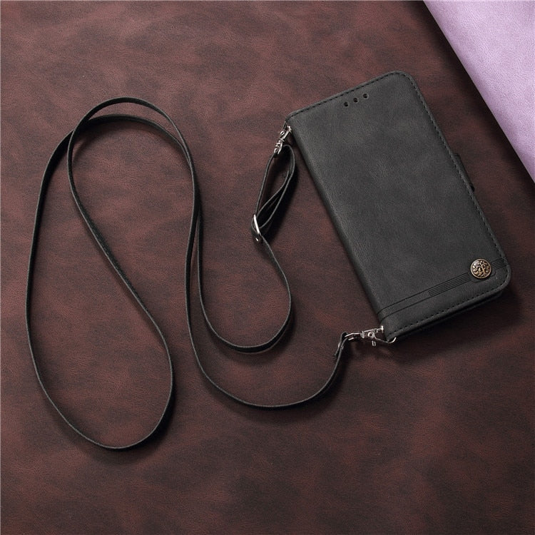 Leather Flip Samsung Galaxy Cases - CaseShoppe Samsung S9 Plus / Black