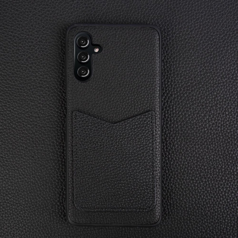 Luxury Genuine Leather Samsung Cases with Storage Pocket - CaseShoppe Samsung S23 Ultra / black