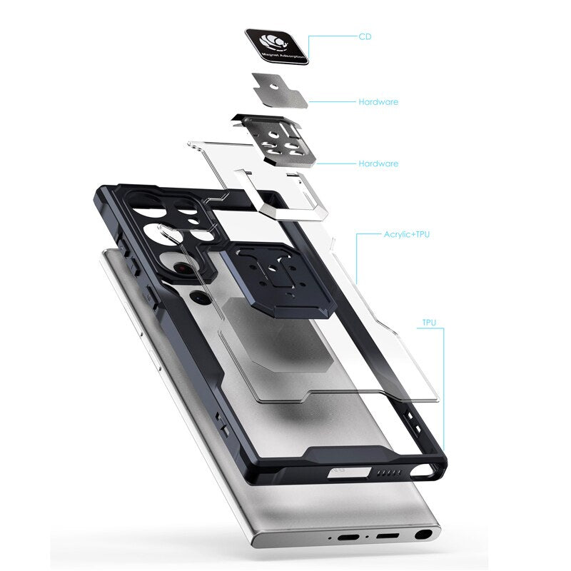 Transparent Magnetic Ring Samsung Cases