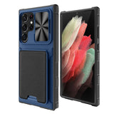 Rugged Shockproof Samsung Galaxy Cases with Wallet - CaseShoppe For Samsung Galaxy S23 Ultra / Blue