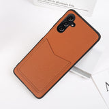 Luxury Genuine Leather Samsung Cases with Storage Pocket - CaseShoppe Samsung S23 Ultra / Brown