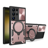 Shockproof Magnetic Samsung Cases with Stand Holder - CaseShoppe Samsung S23 Ultra / Rose Gold