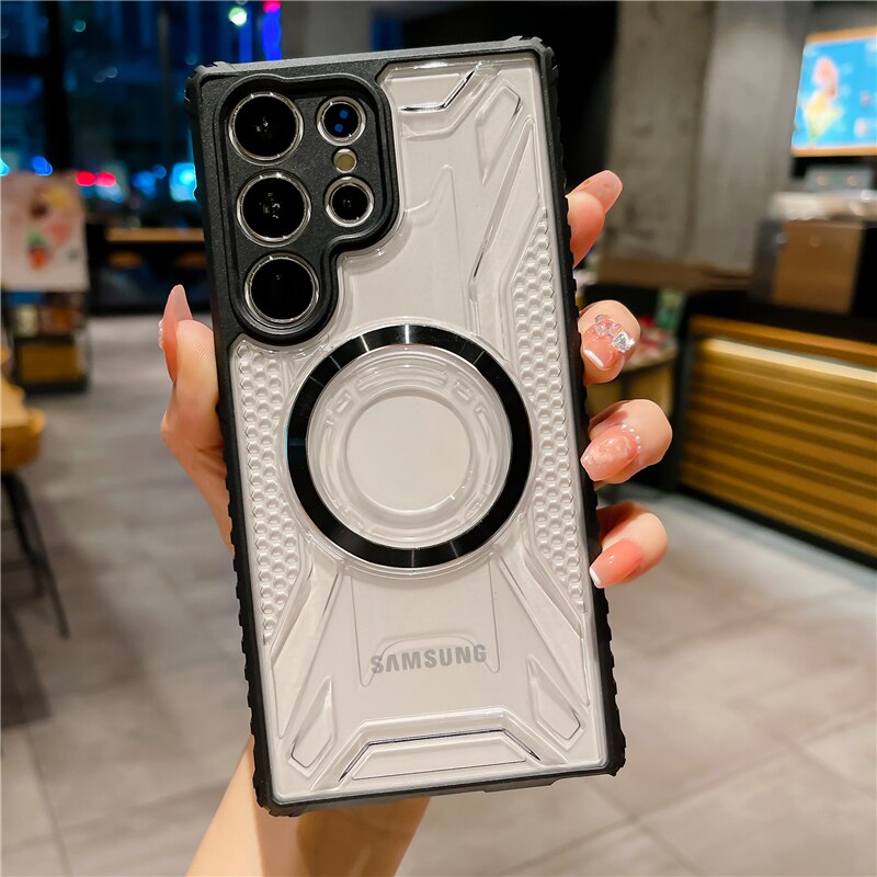 Luxury Clear Shockproof Samsung Galaxy Cases - CaseShoppe For Samsung S23 / Black