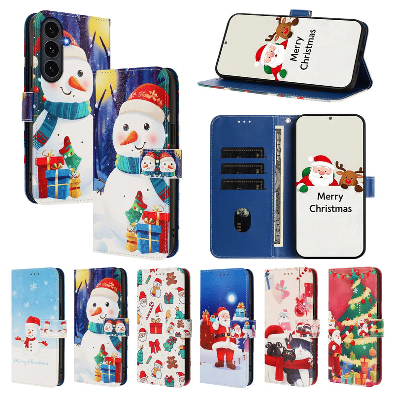 Christmas Leather Covers Samsung Galaxy Cases